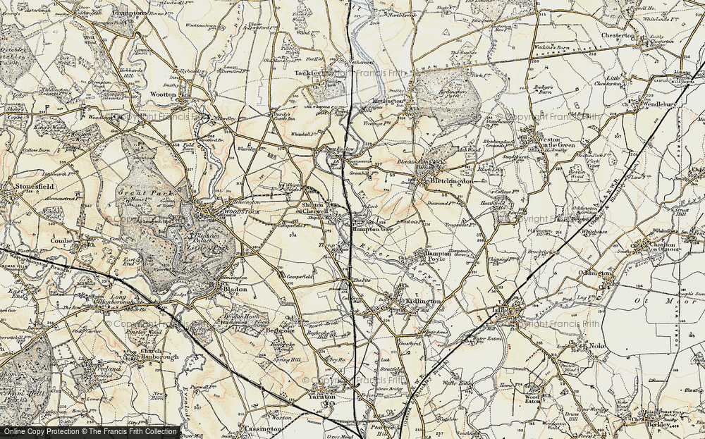 Old Map of Shipton-on-Cherwell, 1898-1899 in 1898-1899