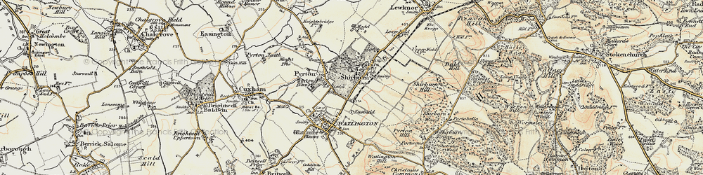 Old map of Shirburn in 1897-1898