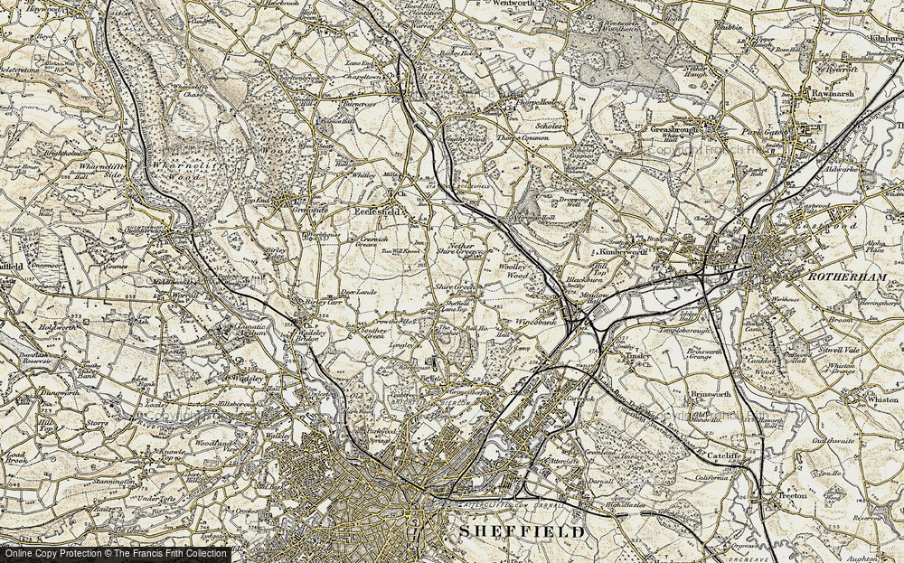 Old Map of Historic Map covering Thundercliffe Grange in 1903