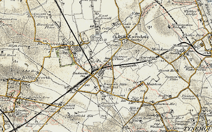 Old map of Shiremoor in 1901-1903