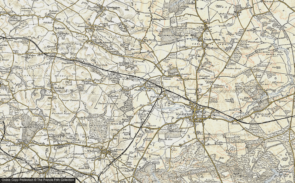 Old Map of Shireoaks, 1902-1903 in 1902-1903