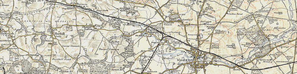 Old map of Shireoaks in 1902-1903