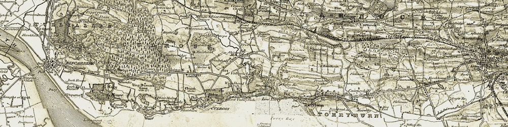 Old map of Blairhall Mains in 1904-1906