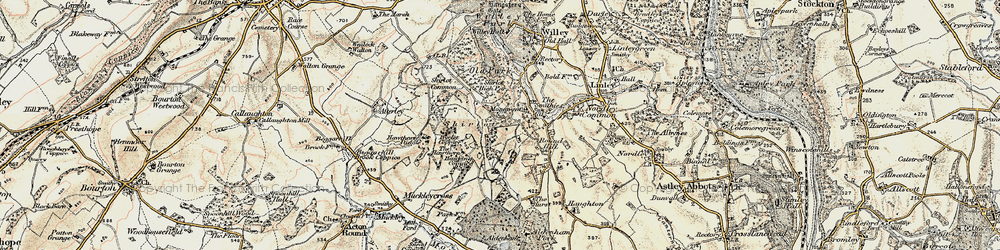 Old map of Shirlett in 1902