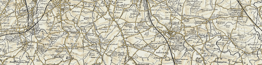 Old map of Shirley in 1901-1902