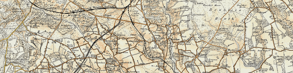 Old map of Shirley holms in 1897-1909