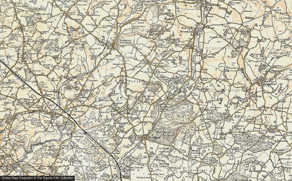 Old Map of Shirrell Heath, 1897-1900 in 1897-1900
