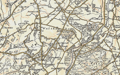 Old map of Shirrell Heath in 1897-1900