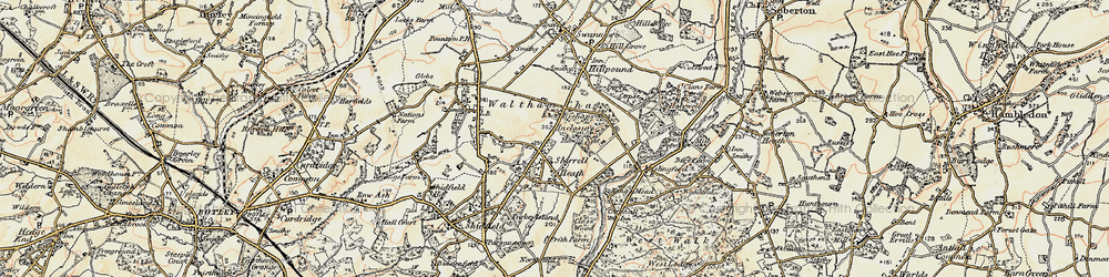 Old map of Shirrell Heath in 1897-1900