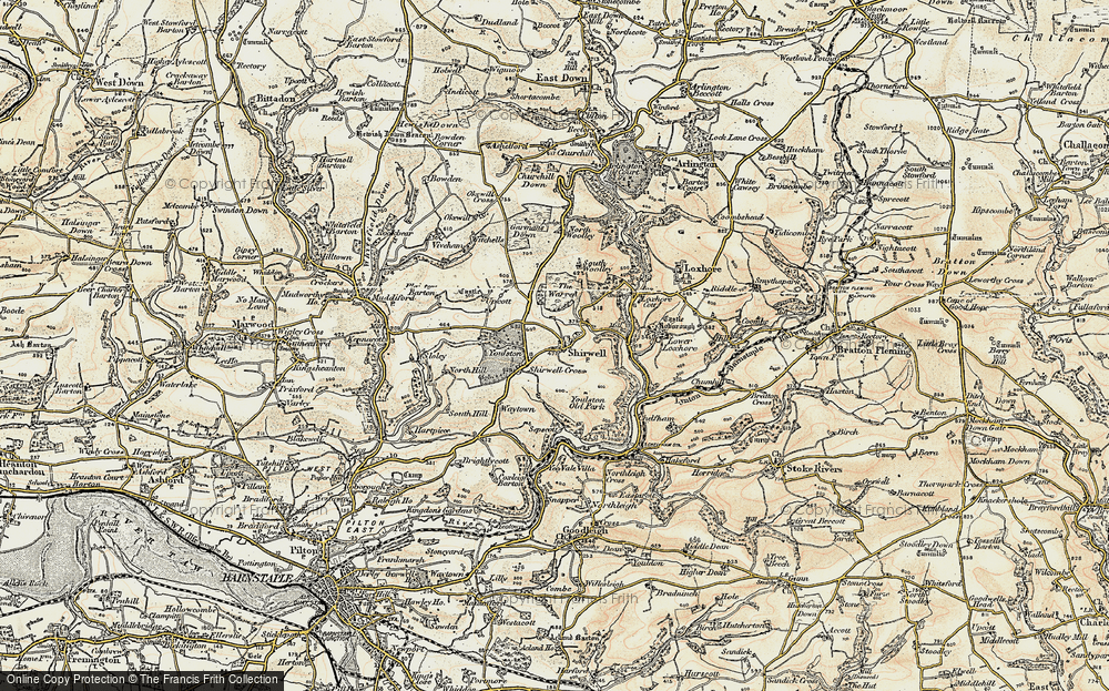 Old Map of Historic Map covering Youlston in 1900