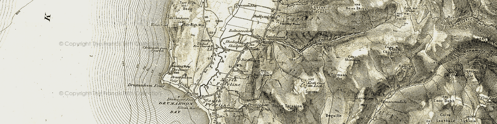 Old map of Shiskine in 1905-1906