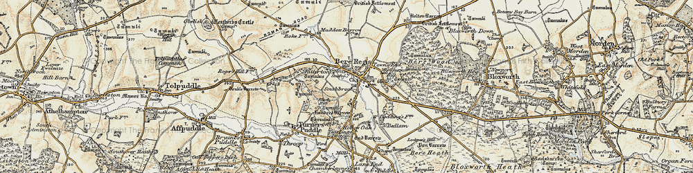 Old map of Shitterton in 1897-1909