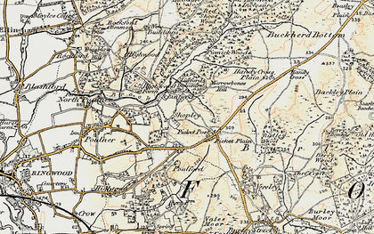 Old map of Shobley in 1897-1909