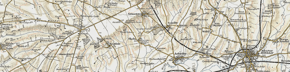 Old map of Shoby in 1902-1903
