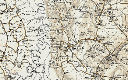 Old map of Shocklach in 1902