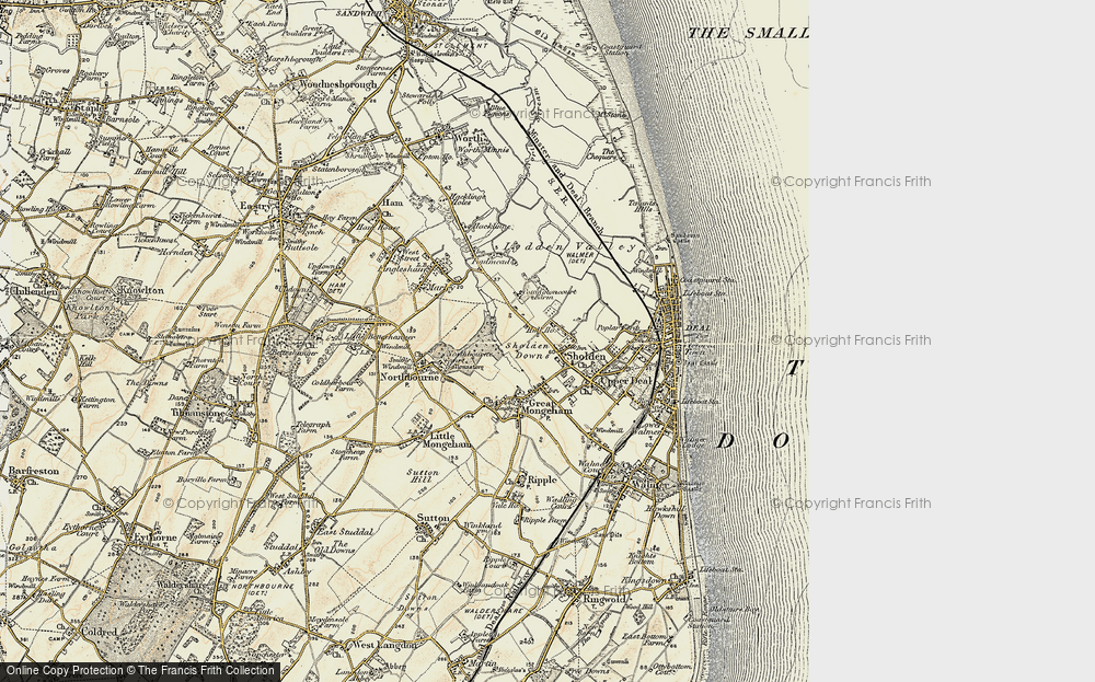 Old Map of Sholden, 1898-1899 in 1898-1899