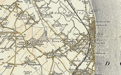 Old map of Sholden in 1898-1899