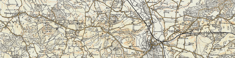 Old map of Shootash in 1897-1909