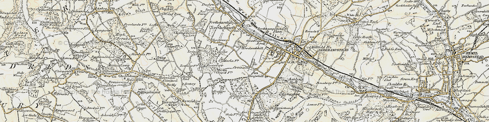Old map of Shootersway in 1898