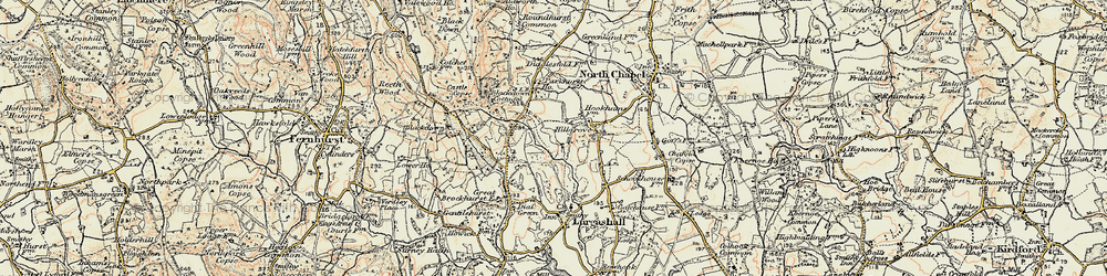Old map of Abesters in 1897-1900