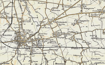 Old map of Shopwyke in 1897-1899