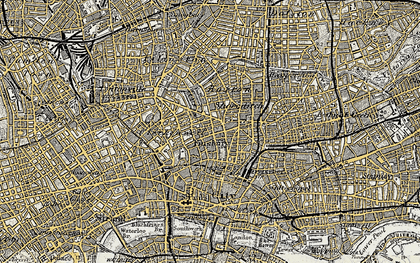 Old map of Shoreditch in 1897-1902