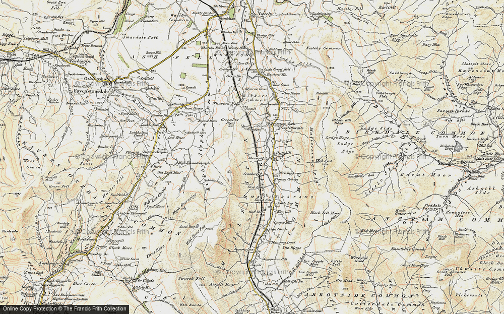 Old Map of Historic Map covering Wharton Fell in 1903-1904