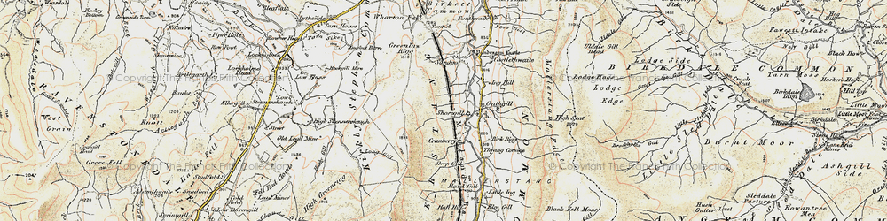 Old map of Wharton Fell in 1903-1904