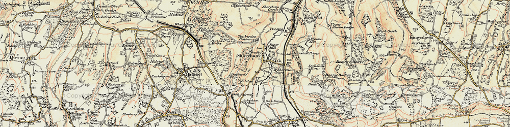 Old map of Shoreham in 1897-1898