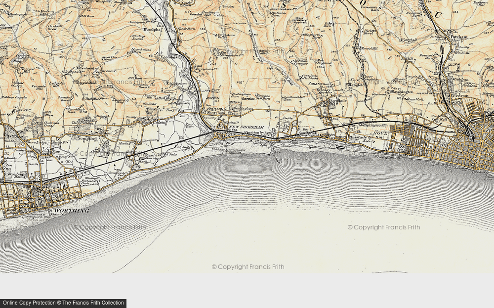 Old Map of Shoreham Beach, 1898 in 1898