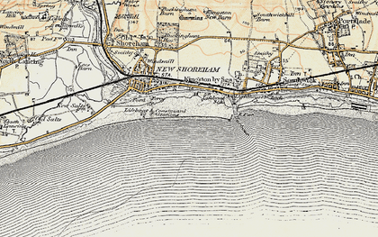 Old map of Shoreham Beach in 1898