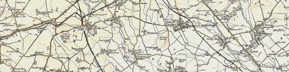 Old map of Ashton Down in 1898-1899