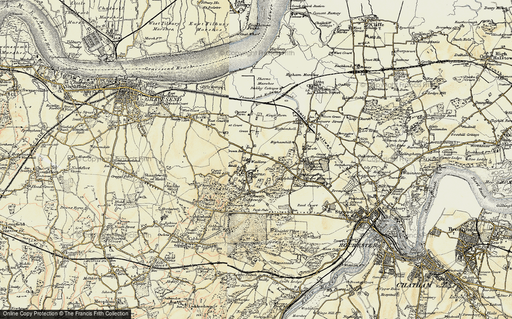 Old Map of Shorne, 1897-1898 in 1897-1898