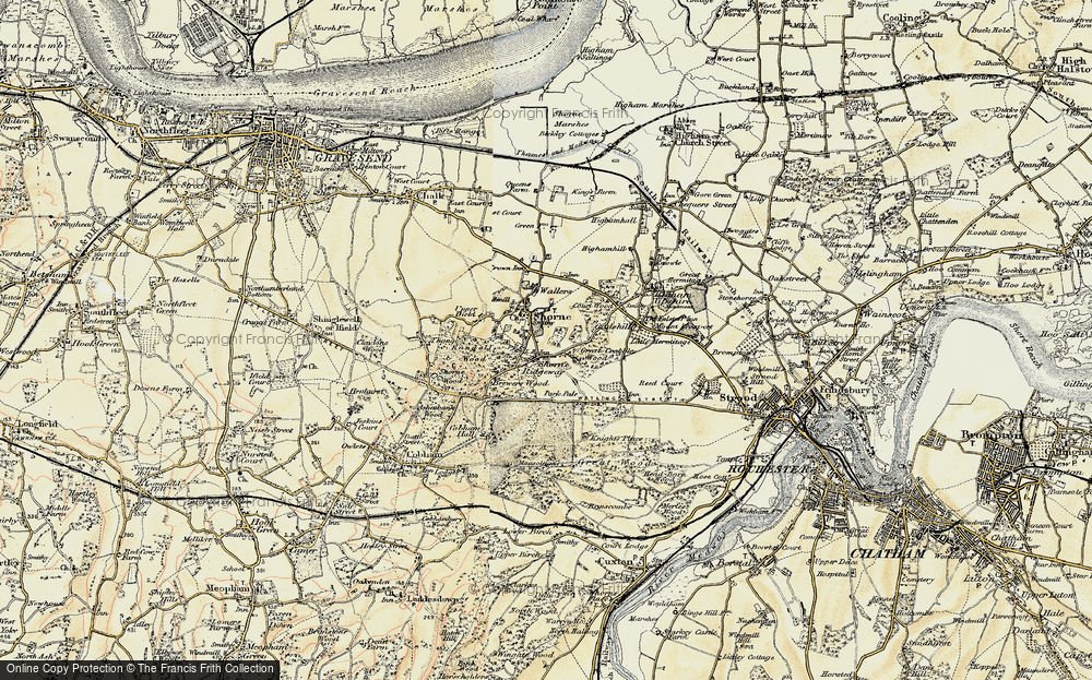 Old Map of Shorne Ridgeway, 1897-1898 in 1897-1898