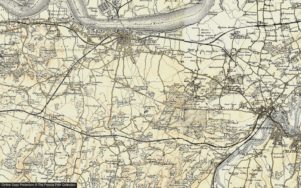 Old Map of Shorne West, 1897-1898 in 1897-1898