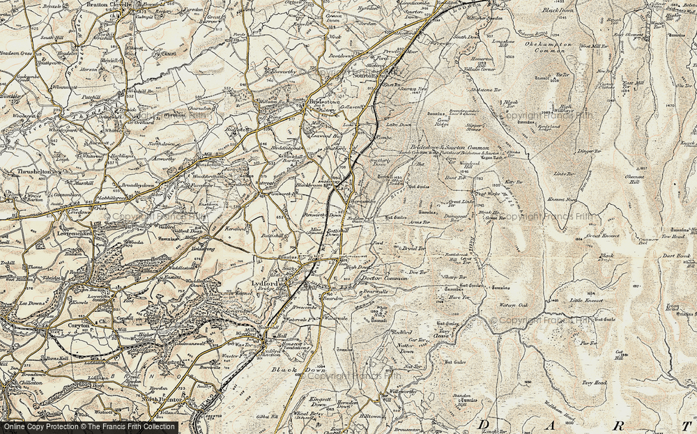 Old Map of Historic Map covering Woodcock Hill in 1899-1900