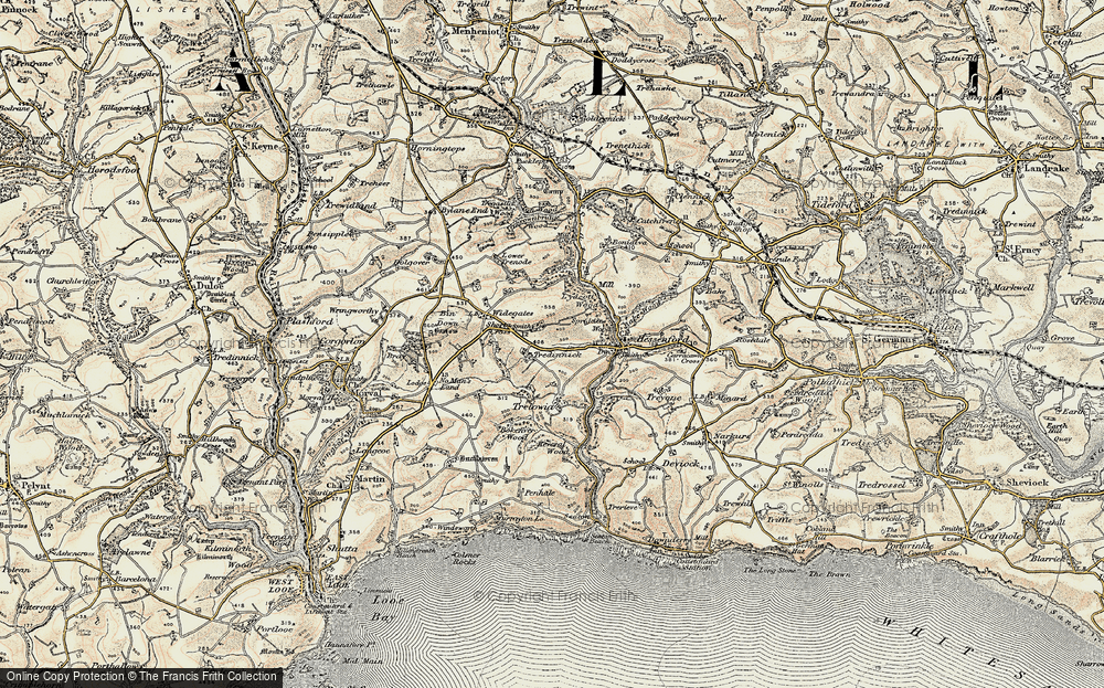 Old Map of Shortacross, 1900 in 1900