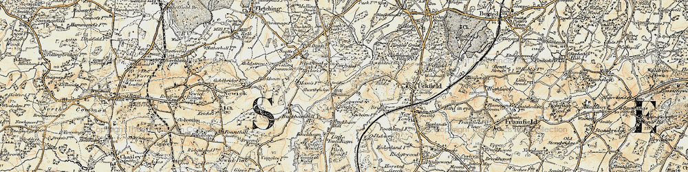 Old map of Buckham Hill in 1898