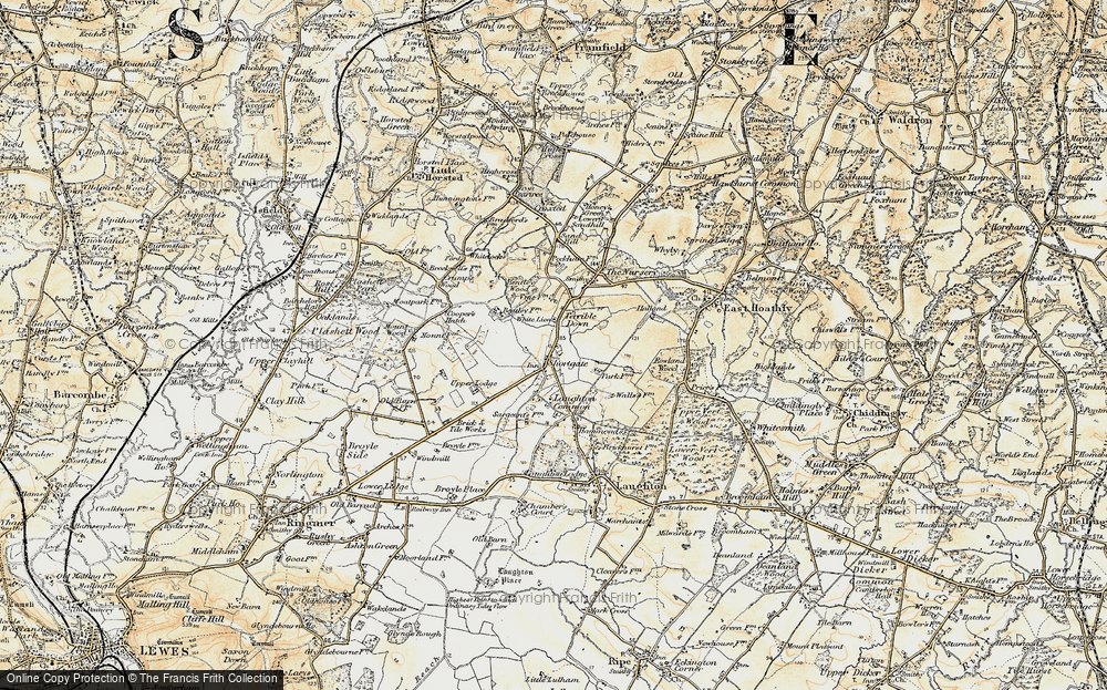 Old Map of Shortgate, 1898 in 1898