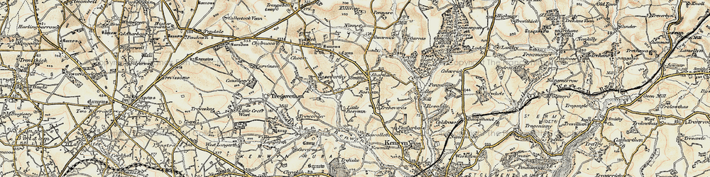 Old map of Bussavean in 1900