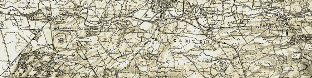 Old map of Shortlees in 1905-1906