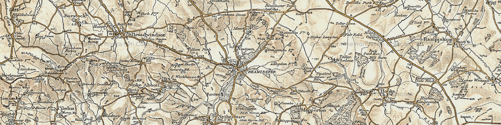 Old map of Shortmoor in 1898-1899