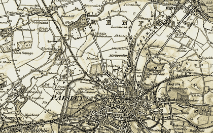 Old map of Shortroods in 1905-1906