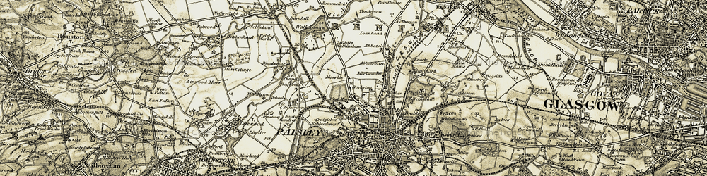 Old map of Blackstone Mains in 1905-1906