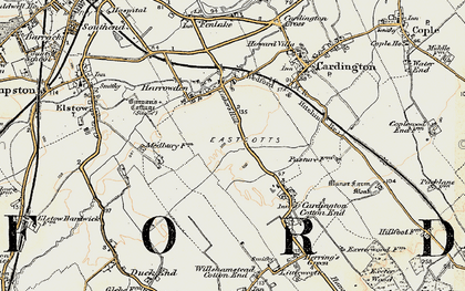 Old map of Shortstown in 1898-1901