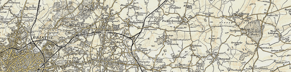 Old map of Shortwood in 1899