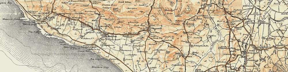 Old map of Shorwell in 1899-1909