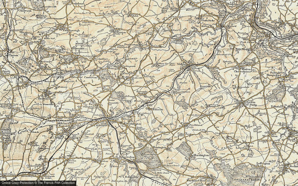 Old Map of Shoscombe, 1898-1899 in 1898-1899