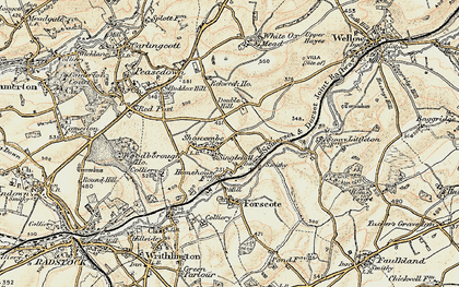 Old map of Shoscombe in 1898-1899