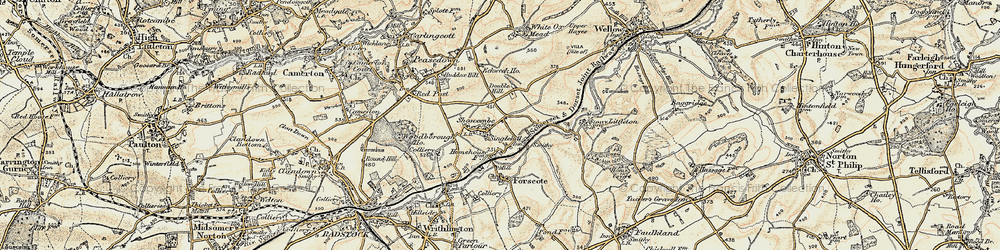 Old map of Shoscombe in 1898-1899
